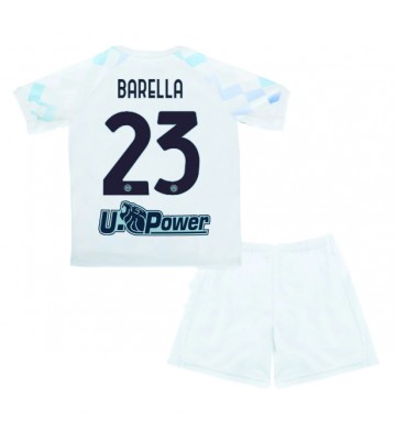 Inter Milan Nicolo Barella #23 Udebanetrøje Børn 2025-26 Kortærmet (+ Korte bukser)